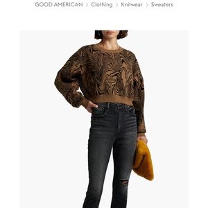 Good American Swirl Intarsia Boxy Sweater